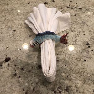 Hand painted Italy fish napkin rings